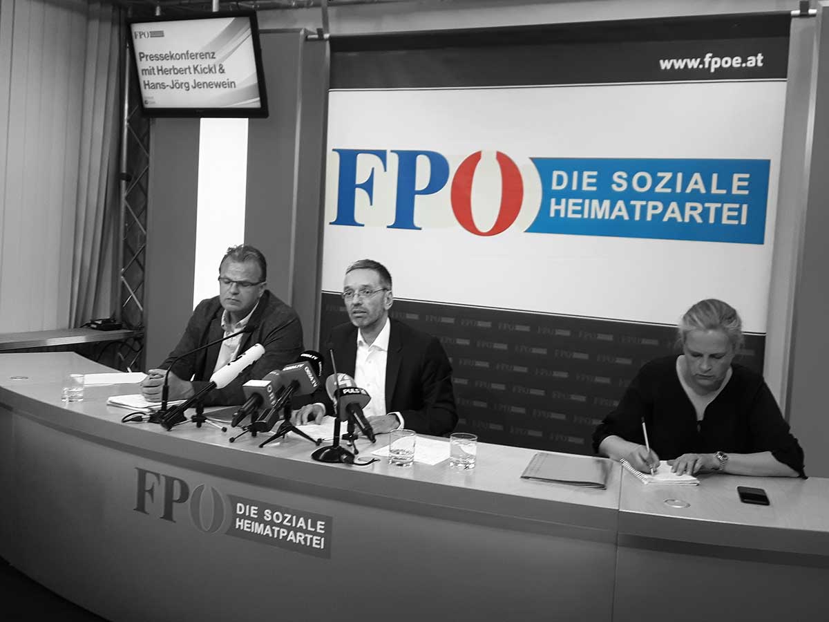 Pressekonferenz mit Herbert Kickl und Hans-Jörg Jenewein